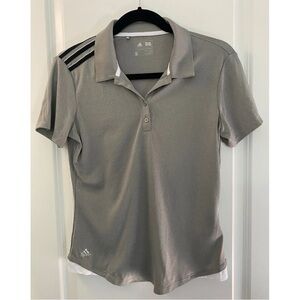 Adidas Light Gray Crewneck Short Sleeve Polo Women’s Size Small